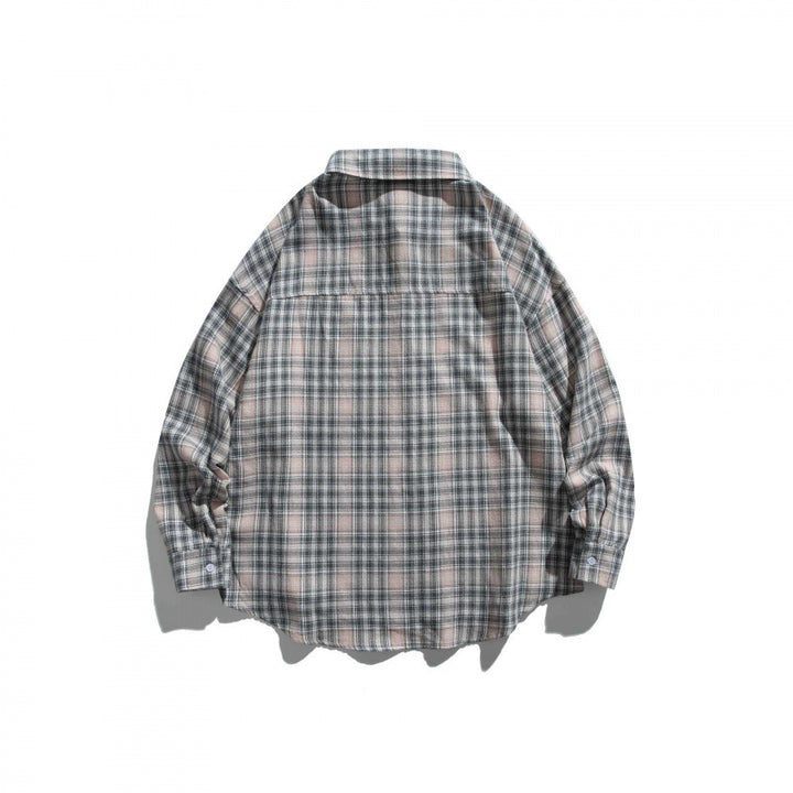 Unisex Oversize Karo‑Hemdjacke im Boxy‑Cut mit Brusttasche und abgerundetem Saum Echo Archiv
