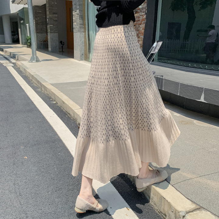 Damen Eleganter und lässiger Midirock mit strukturiertem Design Echo Archiv