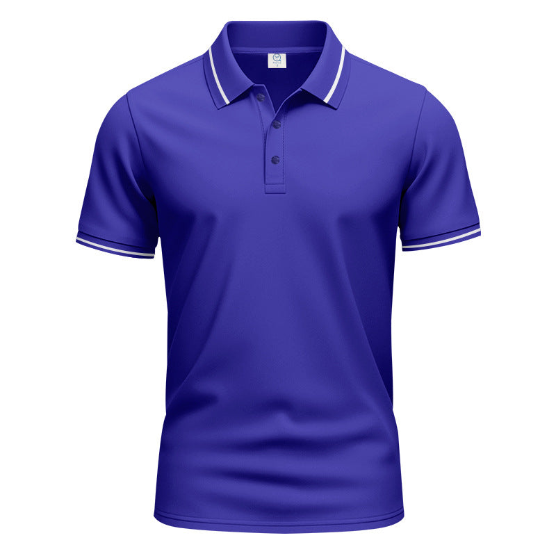 Herren nan atmungsaktives Interlock-Poloshirt mit Kontrast-Tipping, kurzer Knopfleiste und schmaler Silhouette Echo Archiv