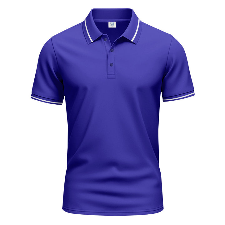 Herren nan atmungsaktives Interlock-Poloshirt mit Kontrast-Tipping, kurzer Knopfleiste und schmaler Silhouette Echo Archiv