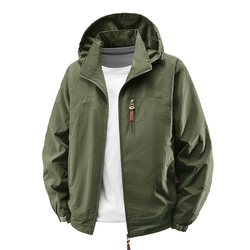 Unisex nan leichte wasserdichte Outdoorjacke mit Kapuze und wasserdichten Reißverschlusstaschen Echo Archiv