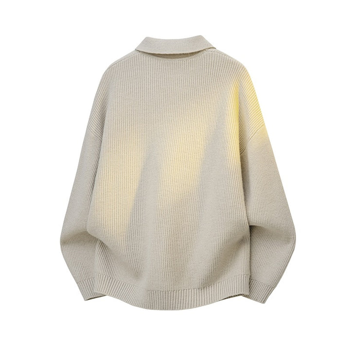 Damen Oversize Strick-Polo mit offenem V-Ausschnitt, Raglanärmeln & verlängertem Rückensaum Echoarchiv