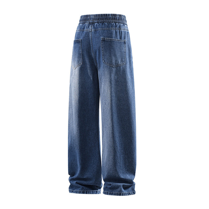 Herren Weite Denim-Freizeithose mit elastischem Bund, Tunnelzug & relaxed Baggy‑Silhouette Echoarchiv