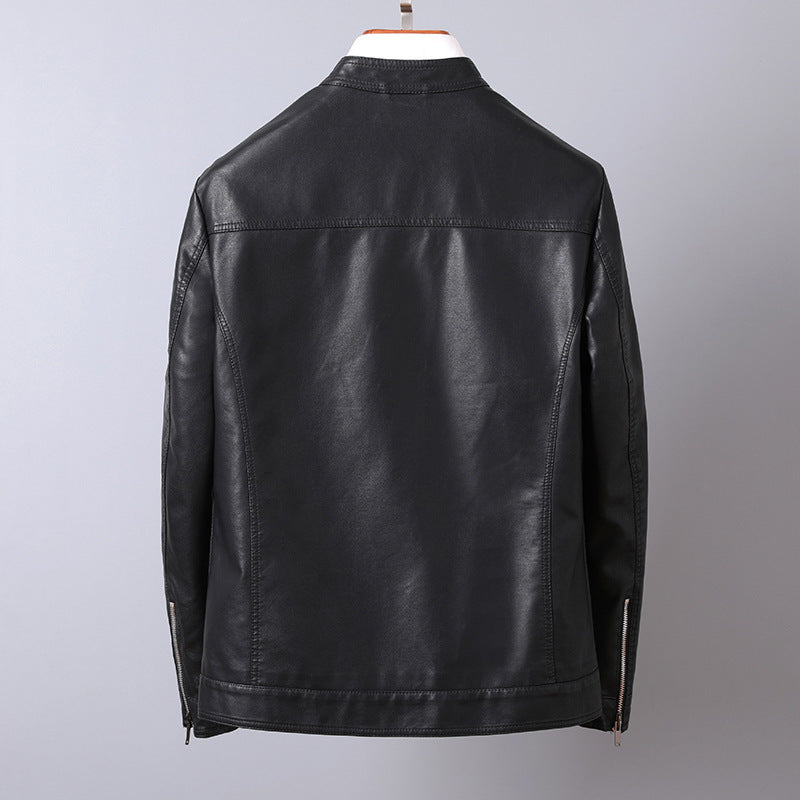 Herren Stilvolle Kunstlederjacke mit hohem Kragen Echo Archiv