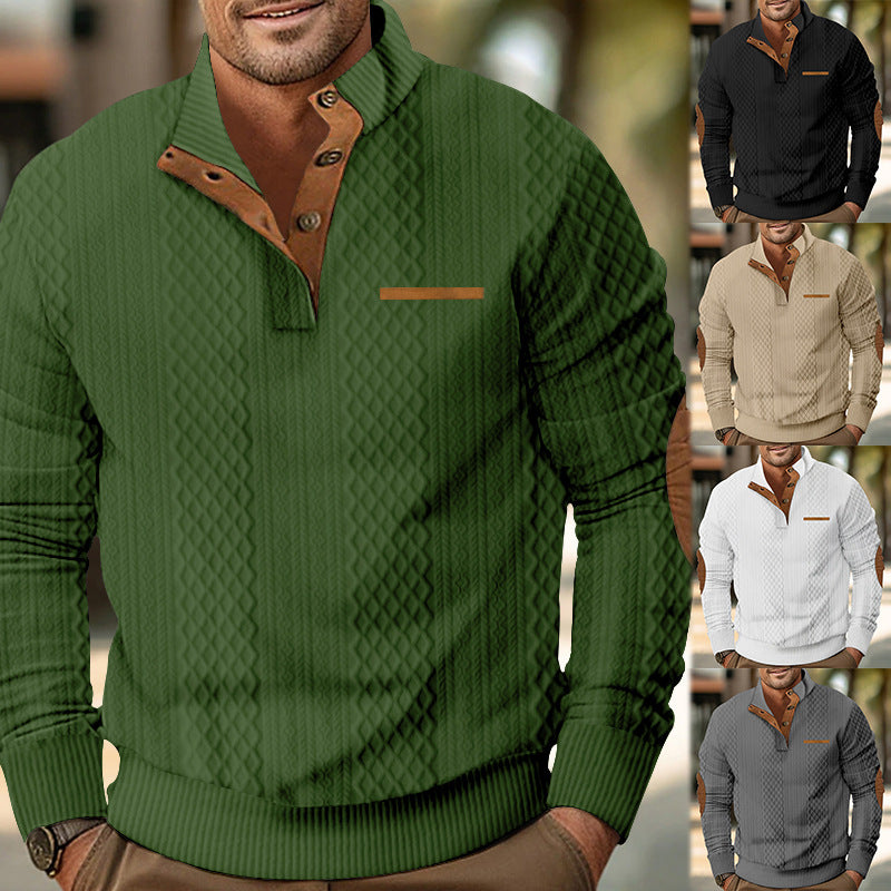 Herren Strickpullover mit strukturiertem Design und Kontrastdetails Echoarchiv