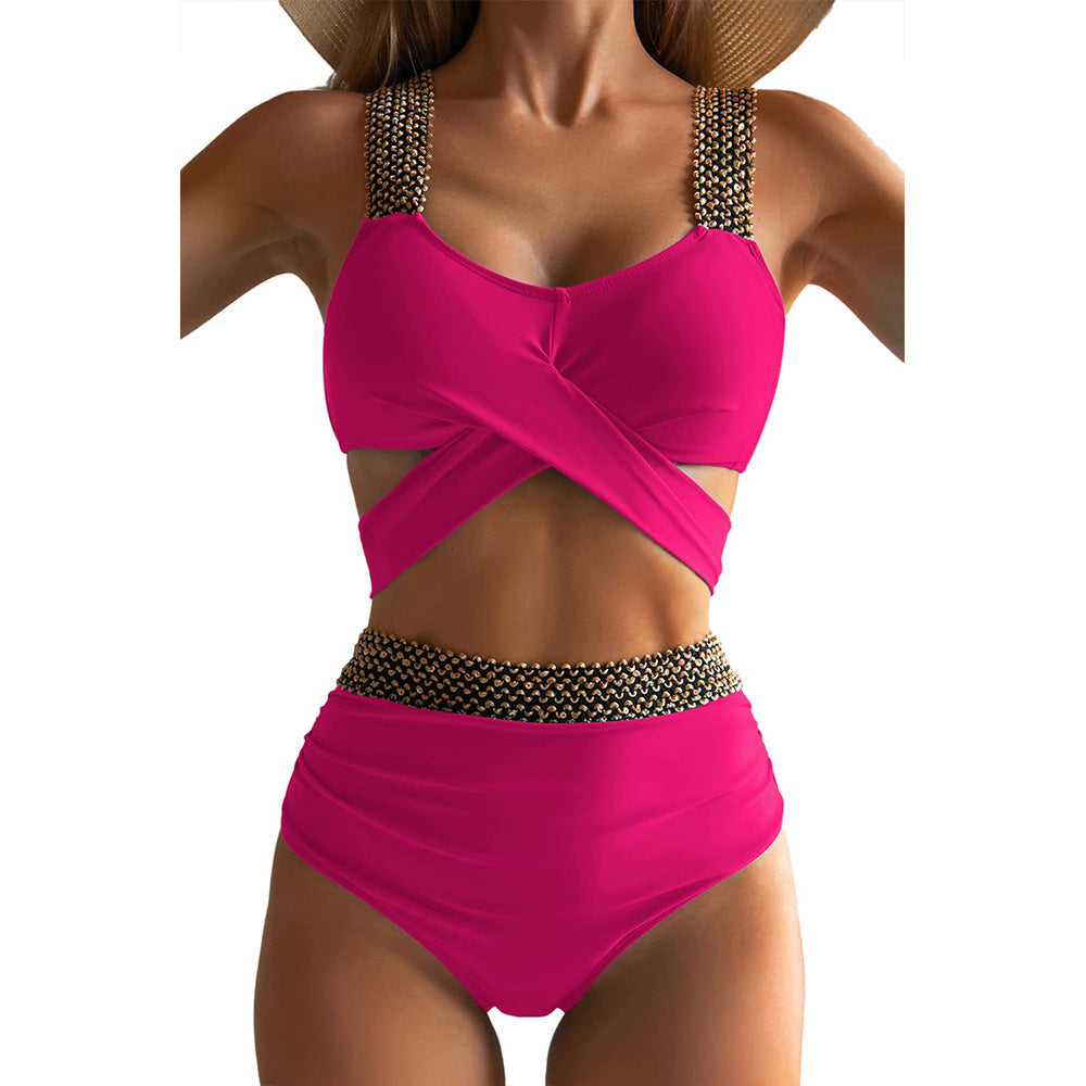 Damen Hochgeschnittener Bikinisuit mit glamourösen Details Echo Archiv