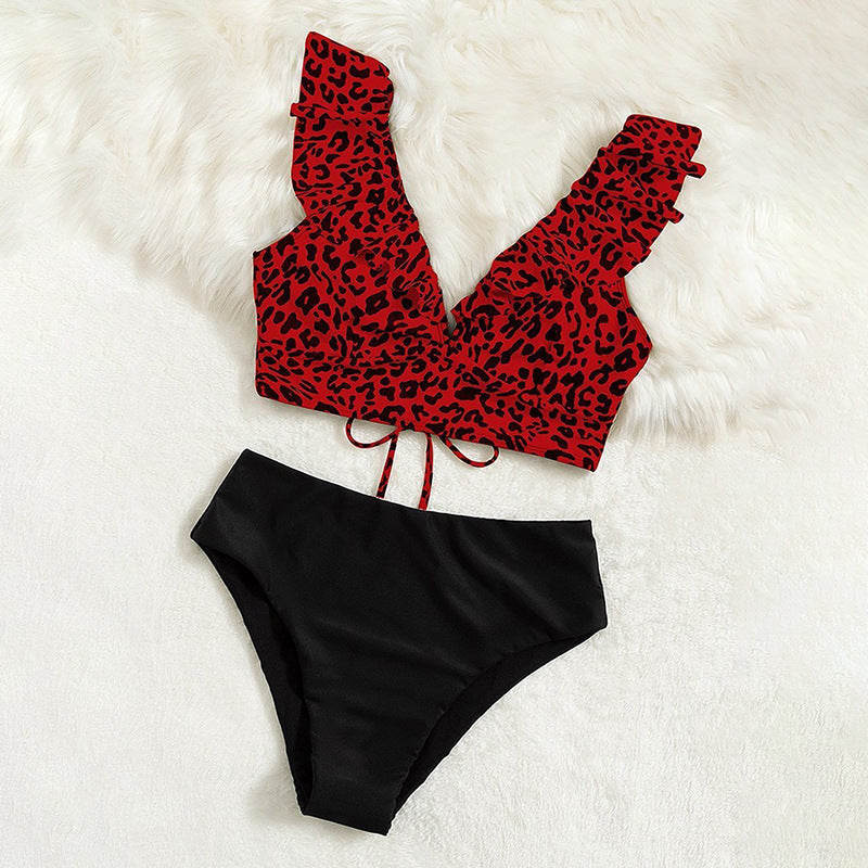 Damen Triangel-Bikini-Set mit Rüschen und raffiniertem Tiermuster Echo Archiv
