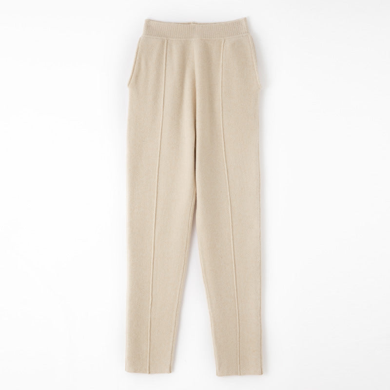 Damen Strickhose mit schmaler Beinform, elastischem Bund und Bügelfalte Echoarchiv