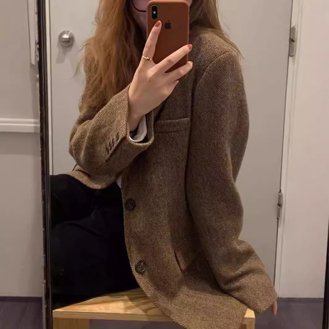 Damen Übergroßer Wollblazer Echoarchiv