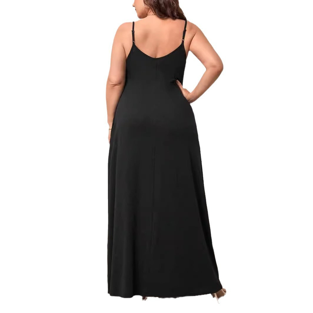 Damen Maxikleid mit schmalen Spagettiträgern und praktischen Seitentaschen Echo Archiv