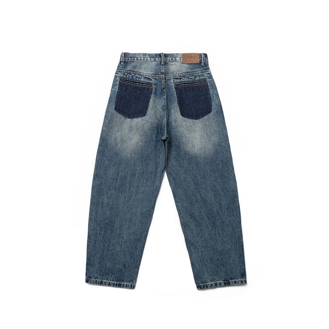 Damen Hochtaillierte Straight-Jeans im Retro-Workwear-Stil mit geradem Bein Echoarchiv