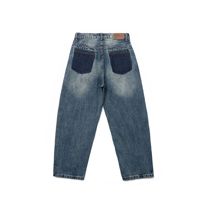 Damen Hochtaillierte Straight-Jeans im Retro-Workwear-Stil mit geradem Bein Echoarchiv