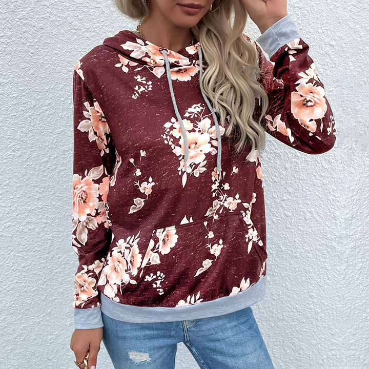 Damen Lässiger Kapuzenpullover mit floralem Muster Echo Archiv