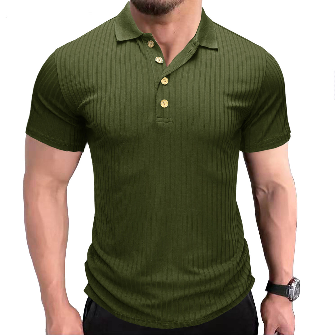 Herren Polohemd mit modernem Rippdesign Echoarchiv
