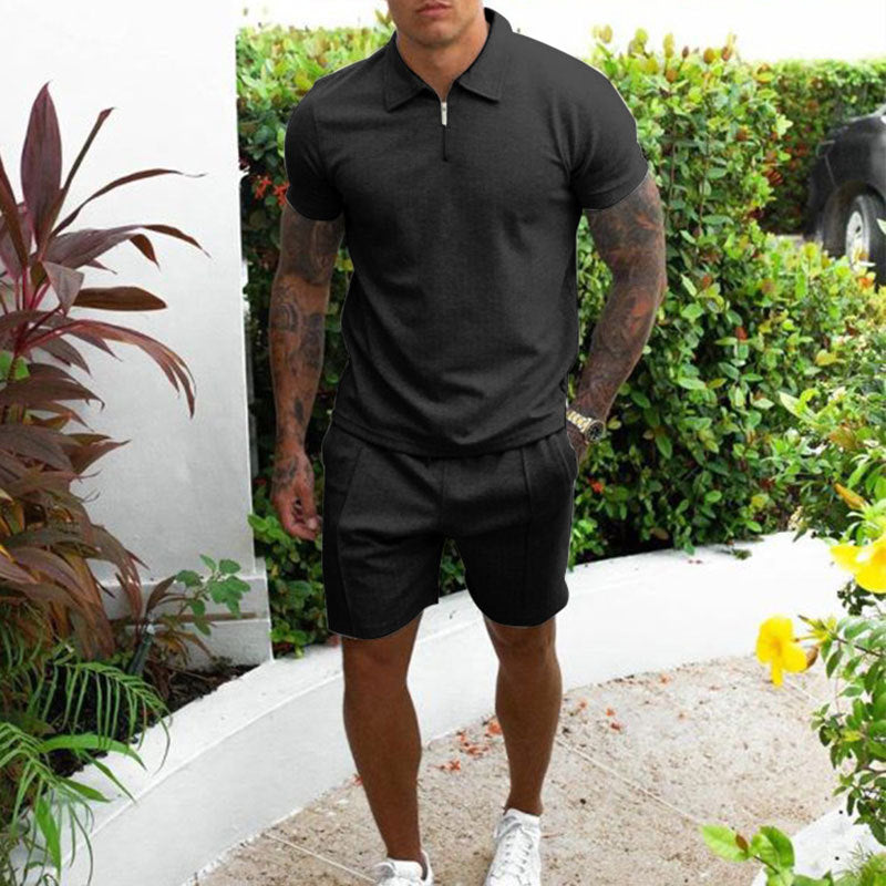 Herren Polo- und Shorts-Set mit hochwertigem, atmungsaktivem Stoff Echoarchiv