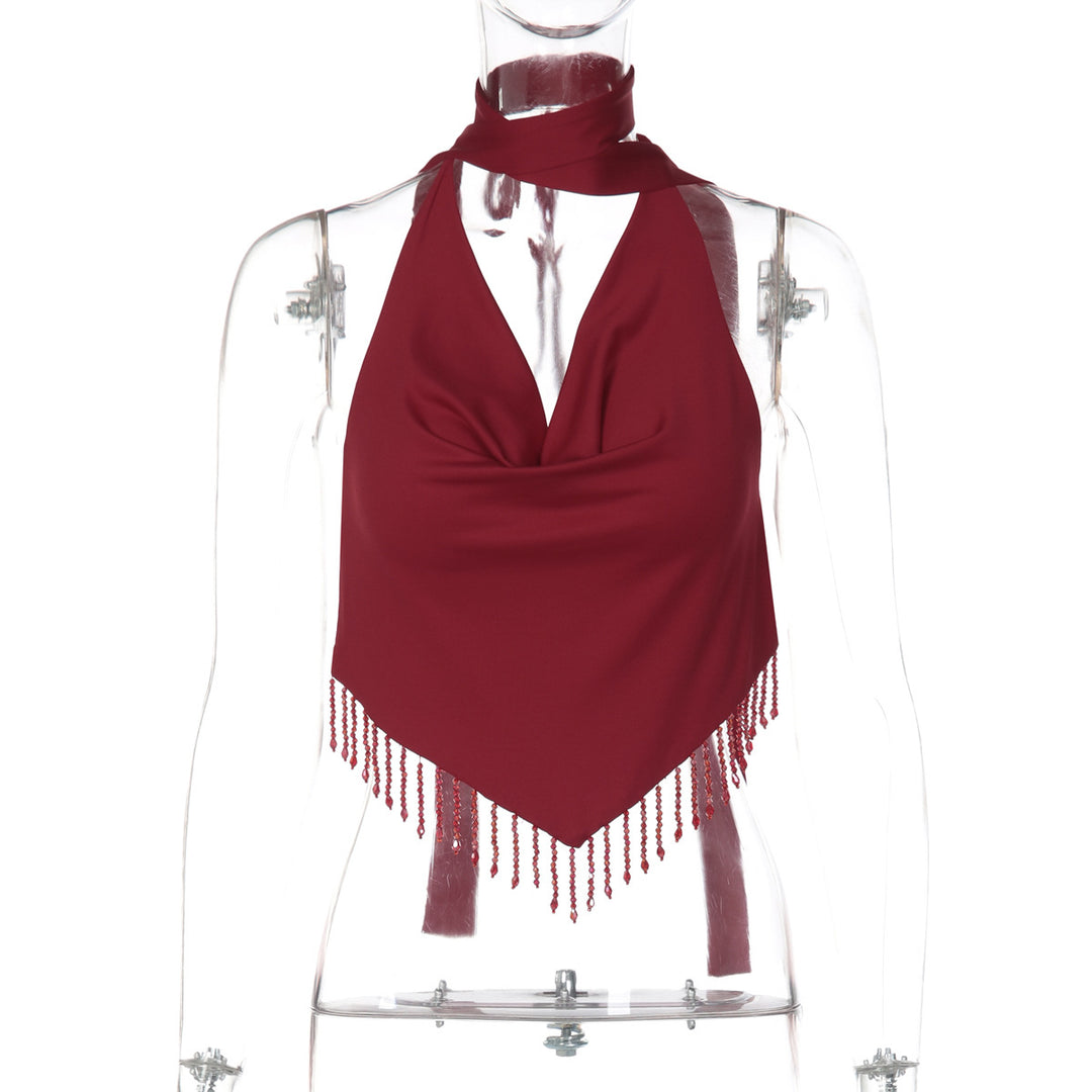 Damen Haltertop mit eleganter Fransenverzierung Echo Archiv