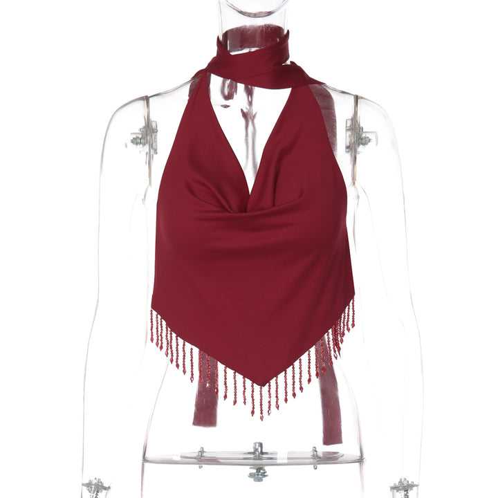 Damen Haltertop mit eleganter Fransenverzierung Echo Archiv