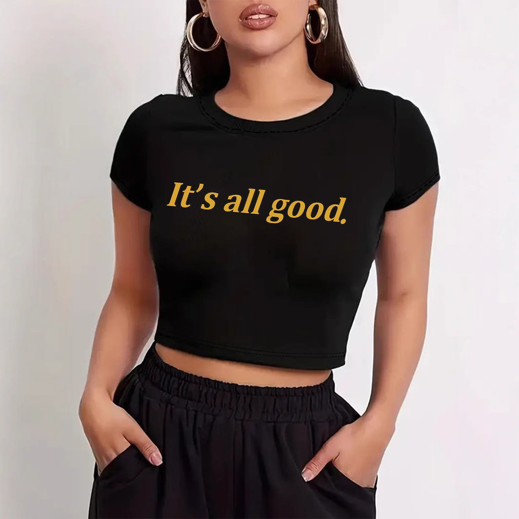 Damen Crop-T-Shirt mit verspieltem Kirschmotiv und elegantem Schleifenprint Echo Archiv