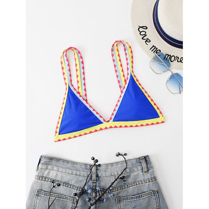 Damen Triangel-Bikinioberteil mit buntem Rüschenrand Echo Archiv