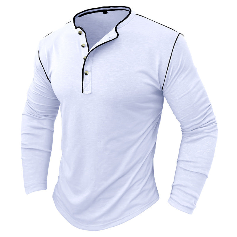 Herren Langarmhemd mit klassischem Henley-Ausschnitt Echoarchiv