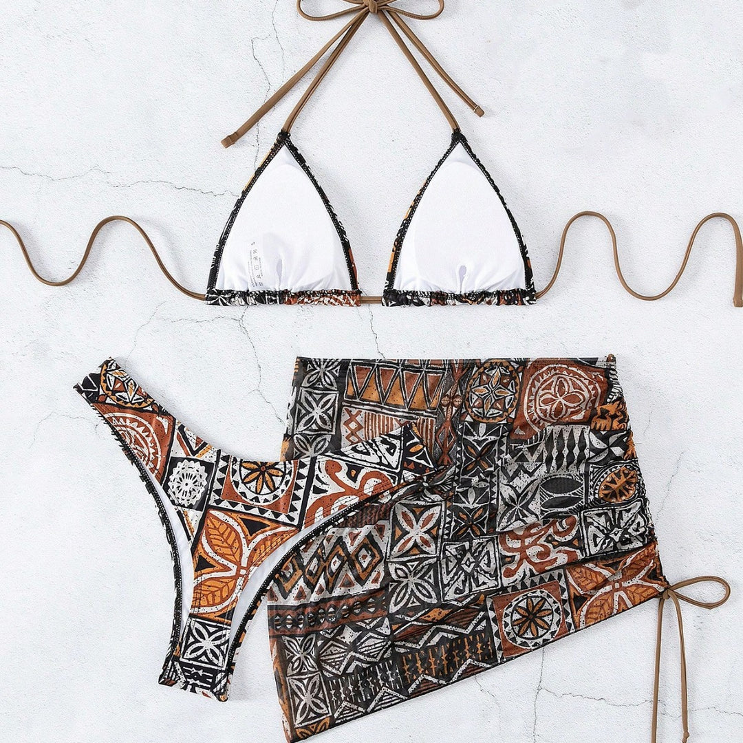 Damen Bikini-Set mit verstellbarem Oberteil und hoch taillierter Short Echo Archiv