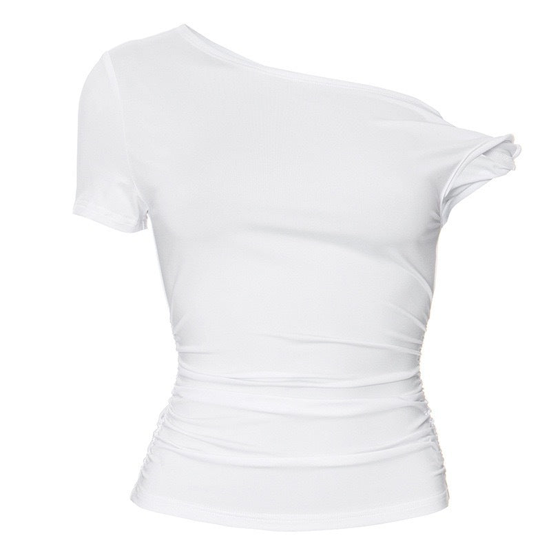 Damen Off-Shoulder Crop-Top mit seitlichem Knoten Echo Archiv