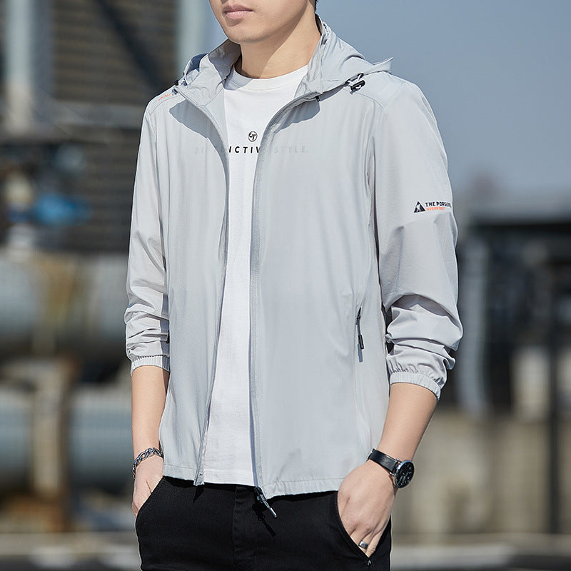Herren Ultraleichte Wind- und Regenjacke mit Kapuze, Packfunktion und Reißverschlusstaschen Echo Archiv