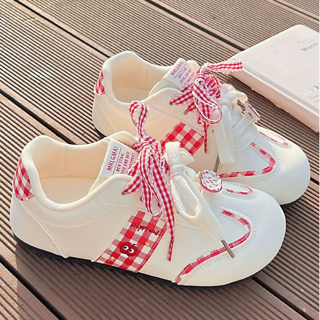 Damen Sneakers mit verspieltem Karomuster und dekorativen Schleifen Echo Archiv