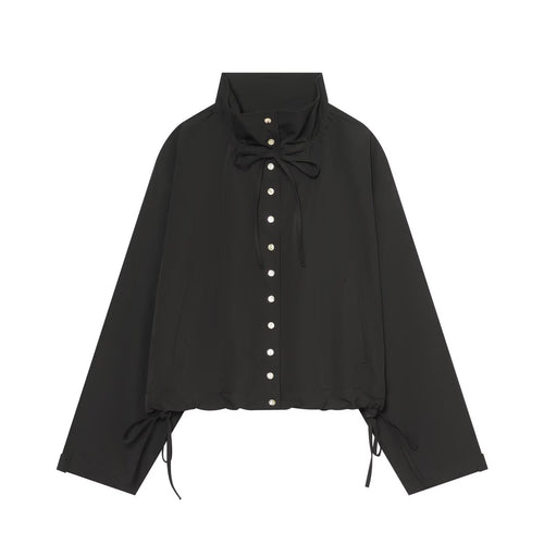 Damen Gekürzte Oversize-Utility-Jacke mit Stehkragen und Kordelzug Echo Archiv