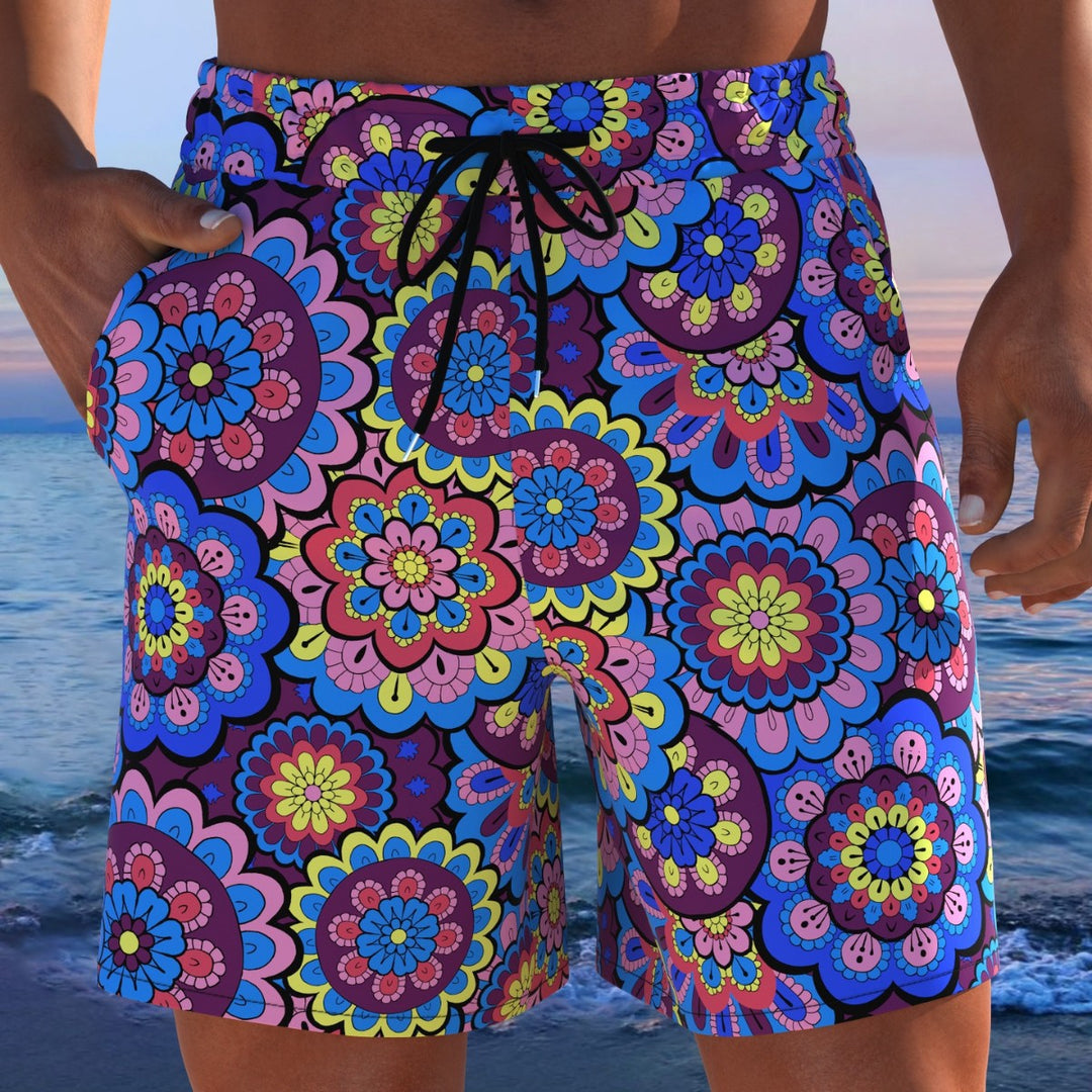Herren Badeshorts mit animalischem Muster und elastischem Bund Echo Archiv