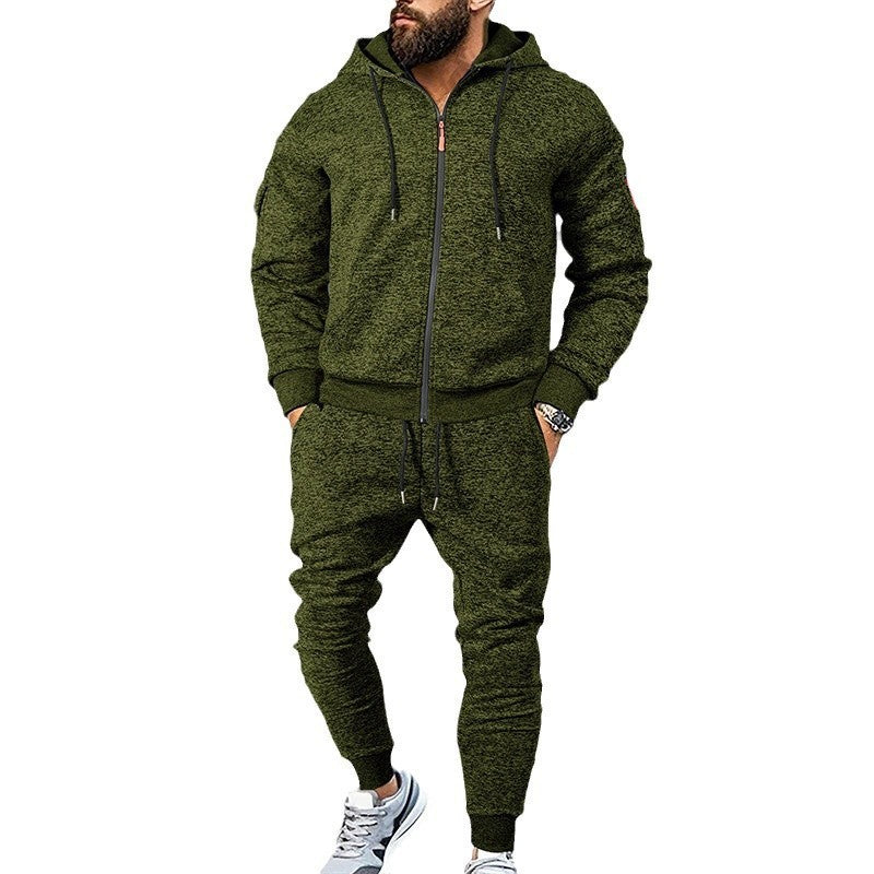 Herren sportliches Hoodie- und Jogginganzug-Set mit seitlichen Reißverschlusstaschen Echoarchiv