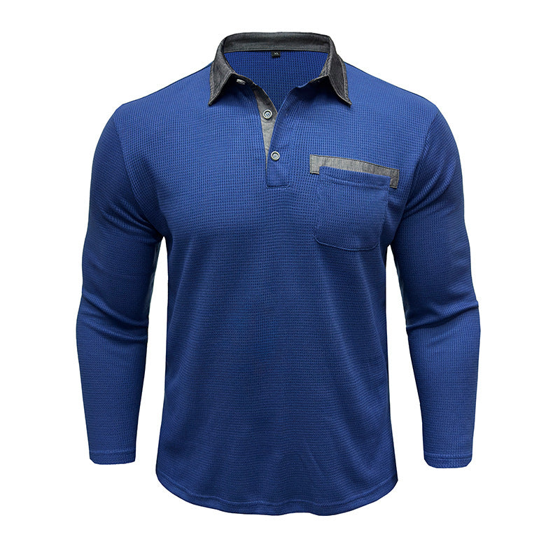 Herren Langarm Poloshirt mit strukturiertem Design Echoarchiv