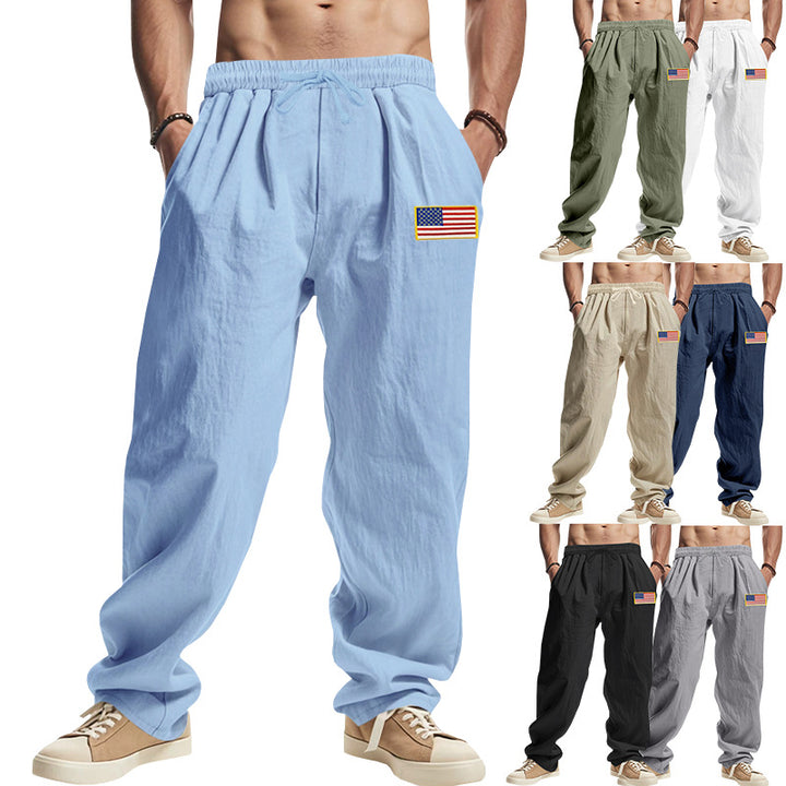 Herren Sommerliche Freizeit-Hose mit elastischem Bund und Taschen Echoarchiv