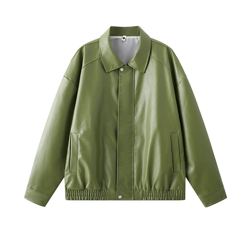 Herren elegante Kunstlederjacke mit elastischem Bund Echoarchiv