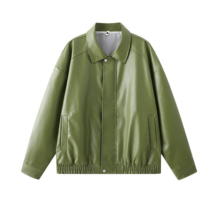 Herren elegante Kunstlederjacke mit elastischem Bund Echoarchiv