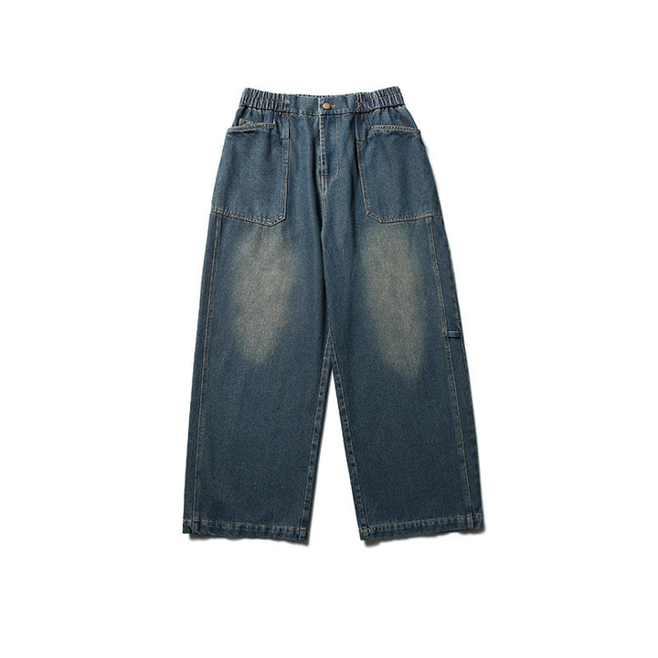 Damen Weite High‑Waist Denim‑Culotte mit elastischem Bund und aufgesetzten Taschen Echo Archiv