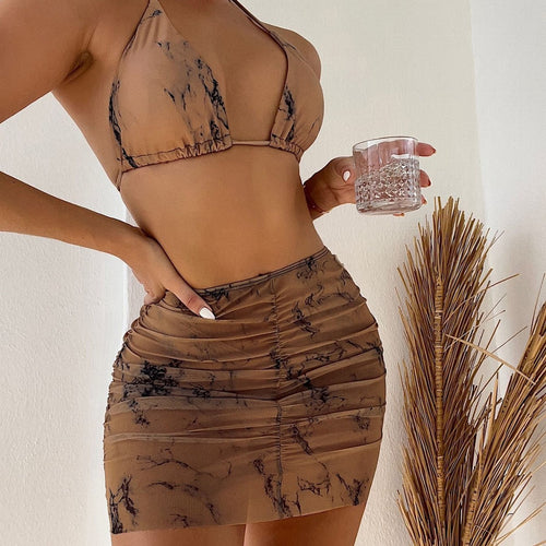 Damen Designer-Bikini mit raffiniertem Rüschenrock Echo Archiv