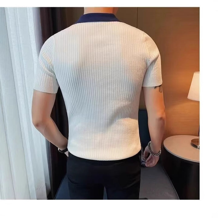 Herren Kurzarm Poloshirt mit Rippstruktur Echo Archiv