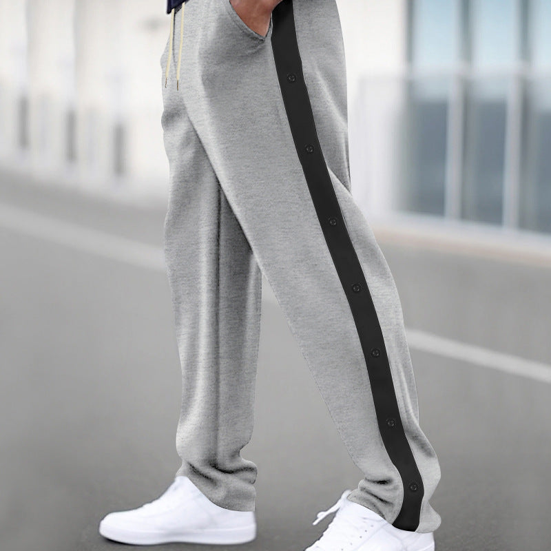 Herren nan locker geschnittene Jogginghose mit Druckknopf-Seitenstreifen und elastischem Kordelbund Echo Archiv