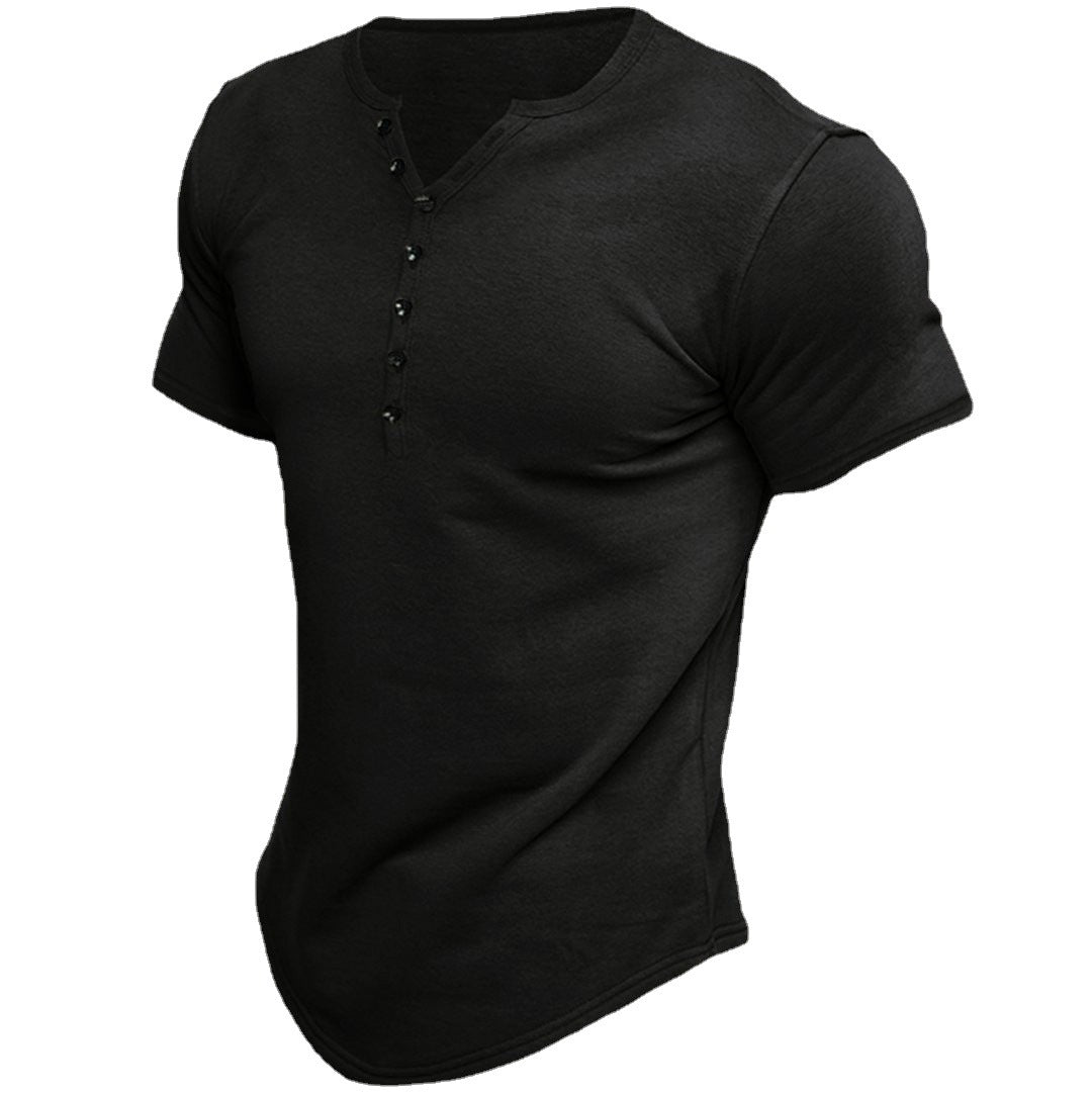 Herren Kurzarmshirt mit modernem Henley-Ausschnitt und stilvollen Knopfdetails Echoarchiv