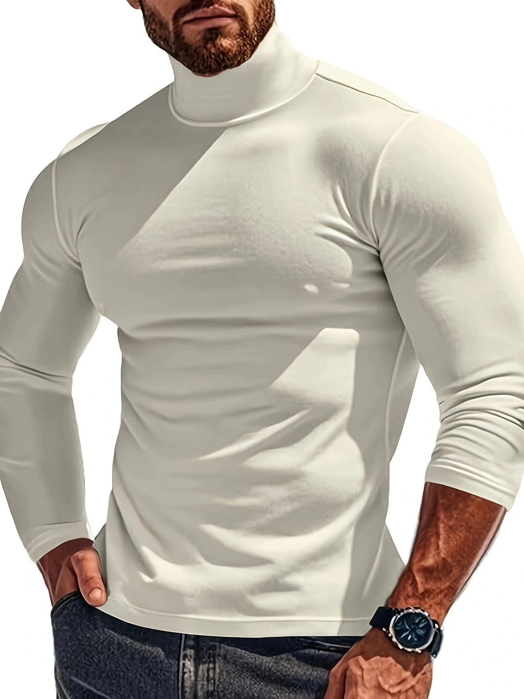 Herren Langärmliges Turtleneck Shirt mit atmungsaktivem Material Echoarchiv