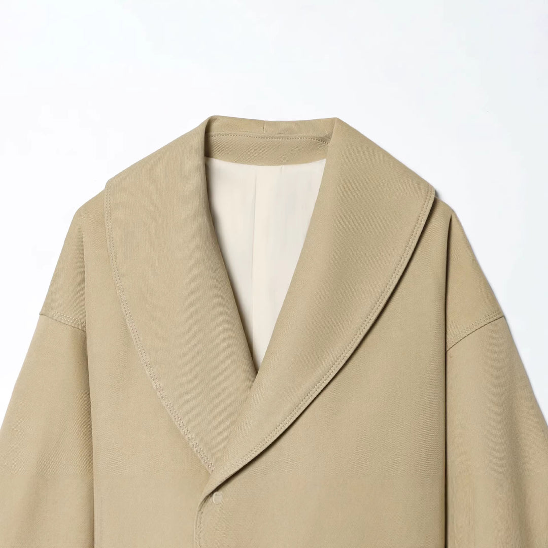 Damen Cropped-Wickeljacke mit großem Schalkragen, Gürtel und Ballonärmeln Echo Archiv