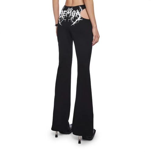 Damen Figurbetonte Schlaghose mit seitlichen Cut-Outs Echo Archiv