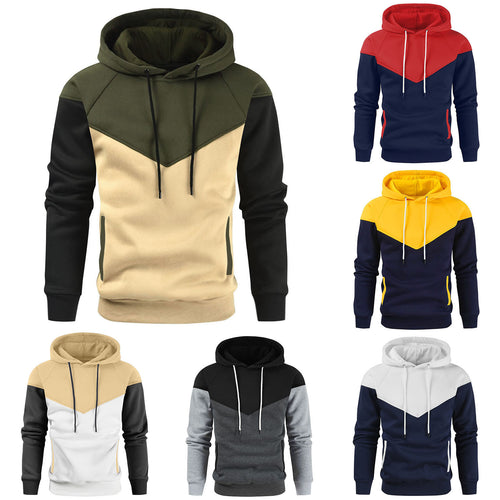 Herren modischer Hoodie mit innovativem Patchwork-Design Echoarchiv