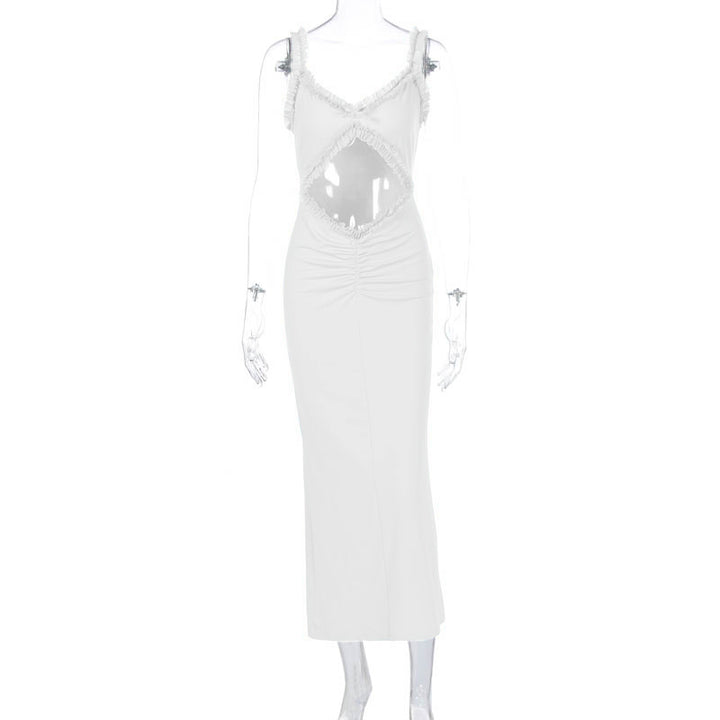 Damen Figurbetontes Wickelkleid mit raffinierten Cut-Outs und Rüschendetails Echo Archiv