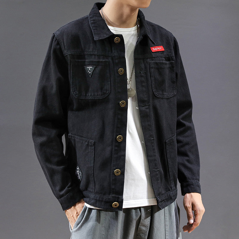 Herren Lässige Oversized Denimjacke Echoarchiv 1788342192