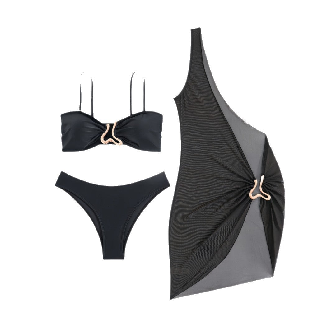 Damen Bikini-Set mit modernem Wickelrock und elastischem Oberteil Echo Archiv