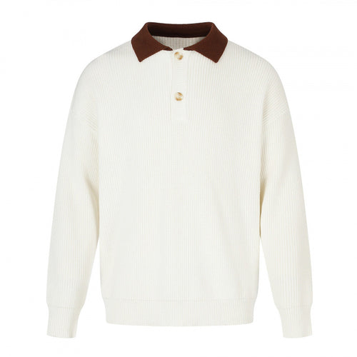Herren Feinstrick-Polo mit Henley‑Knopfleiste und kontrastierendem Polokragen Echo Archiv