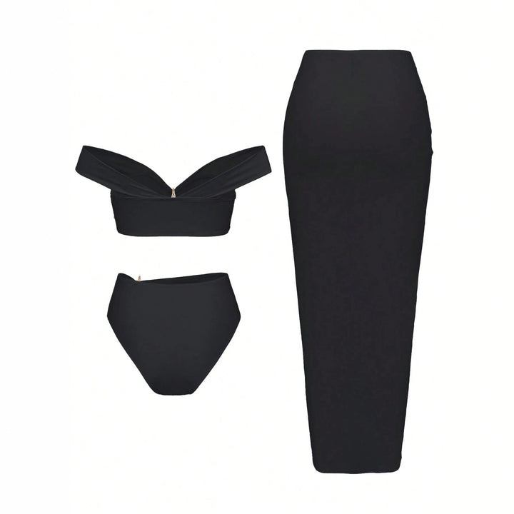 Damen Bikiniset mit Wickelrock und eleganten Schmuckdetails Echo Archiv