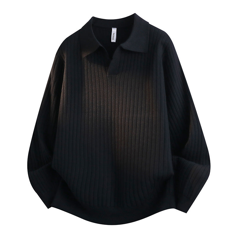 Damen Eleganter Grobstrickpullover mit Kragen – Mavelle